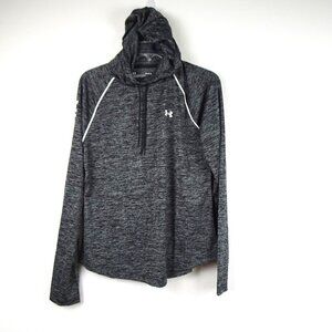Under Armour Hoodie Top Women's Size L Gray Velocity Hooded Loose Fit